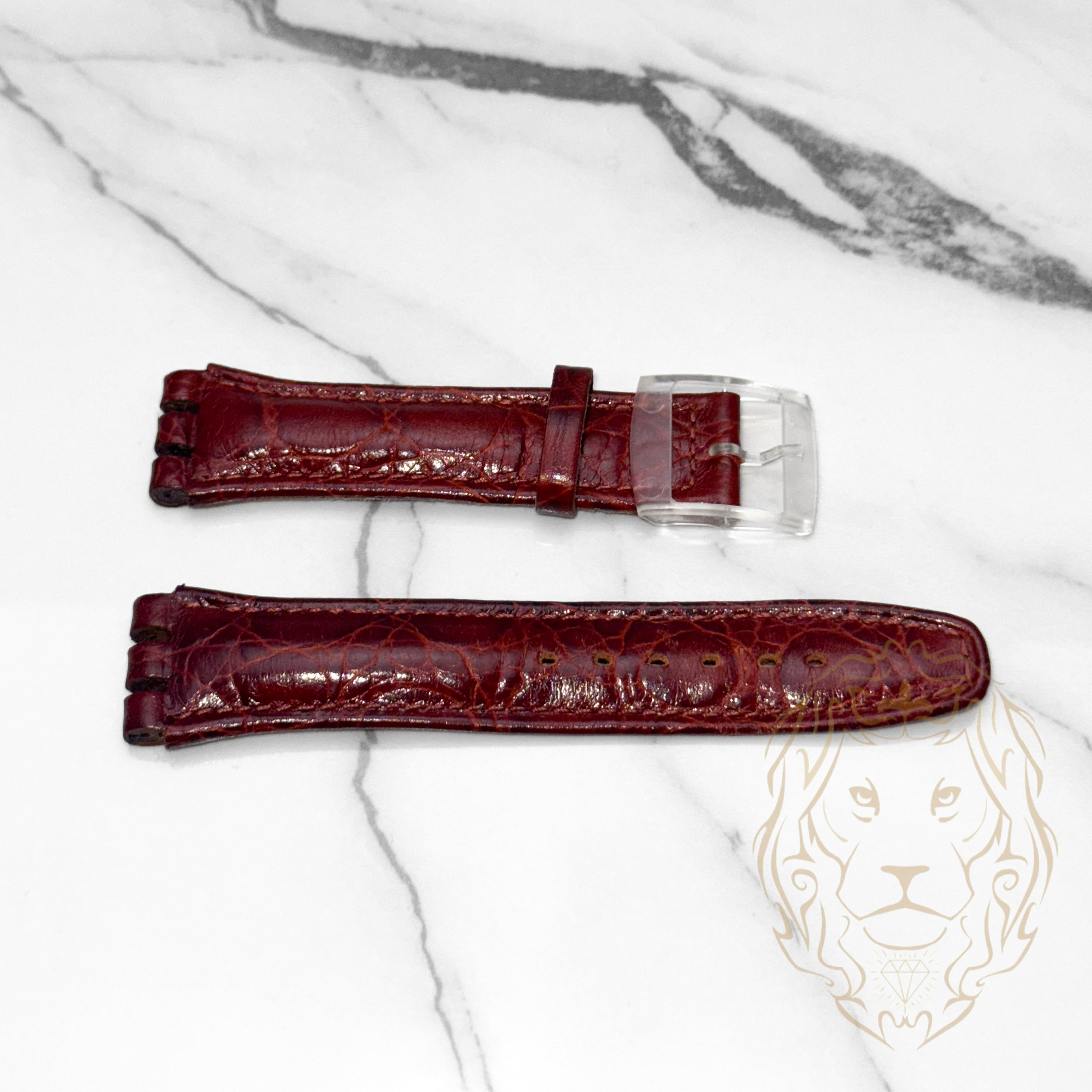 Alligator Leather Swatch Bracelet Cuir Bracelet Swatch En Cuir Tan