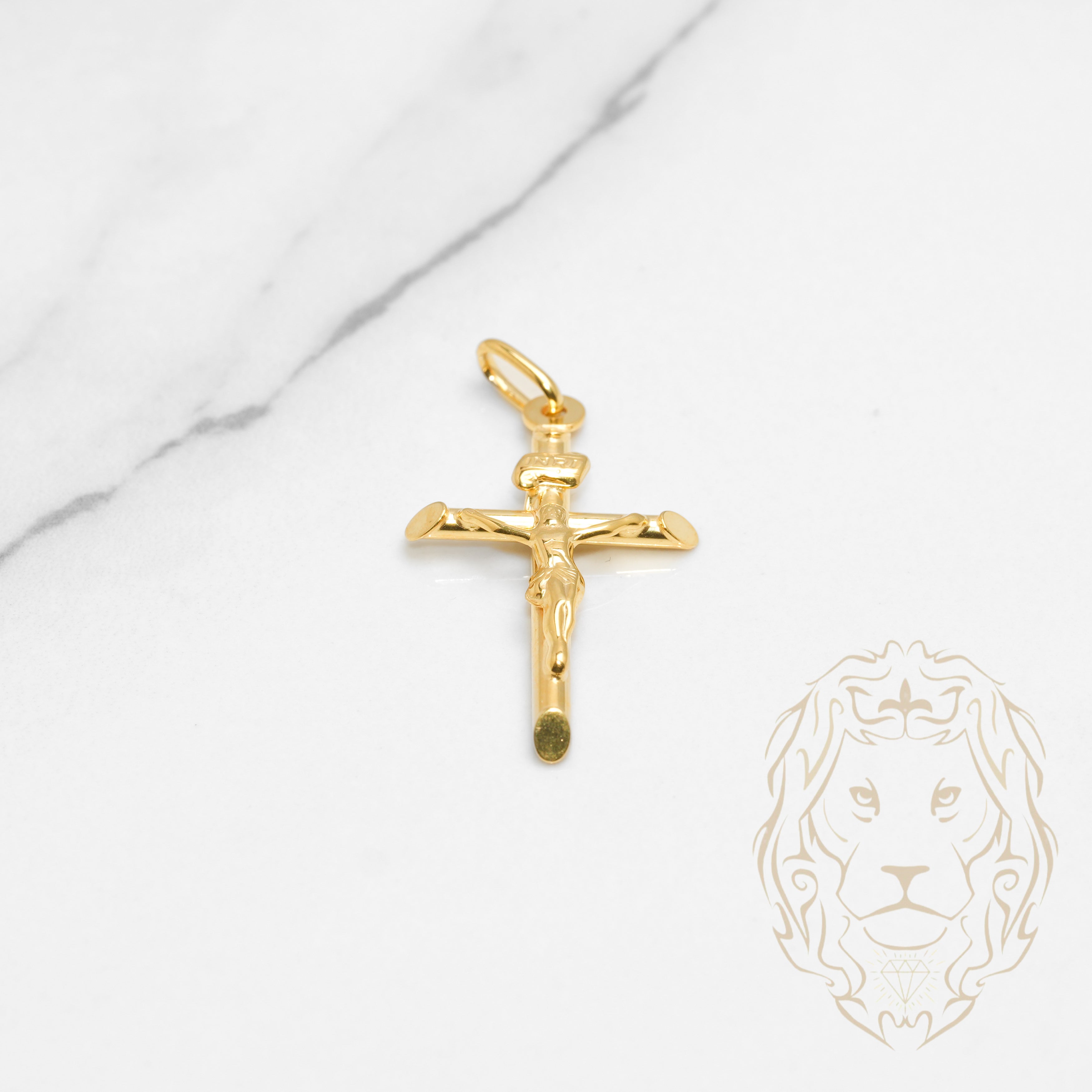 Pendentif Or 10K jaune croix avec Jésus PEG632 – Bijouterie Jamil