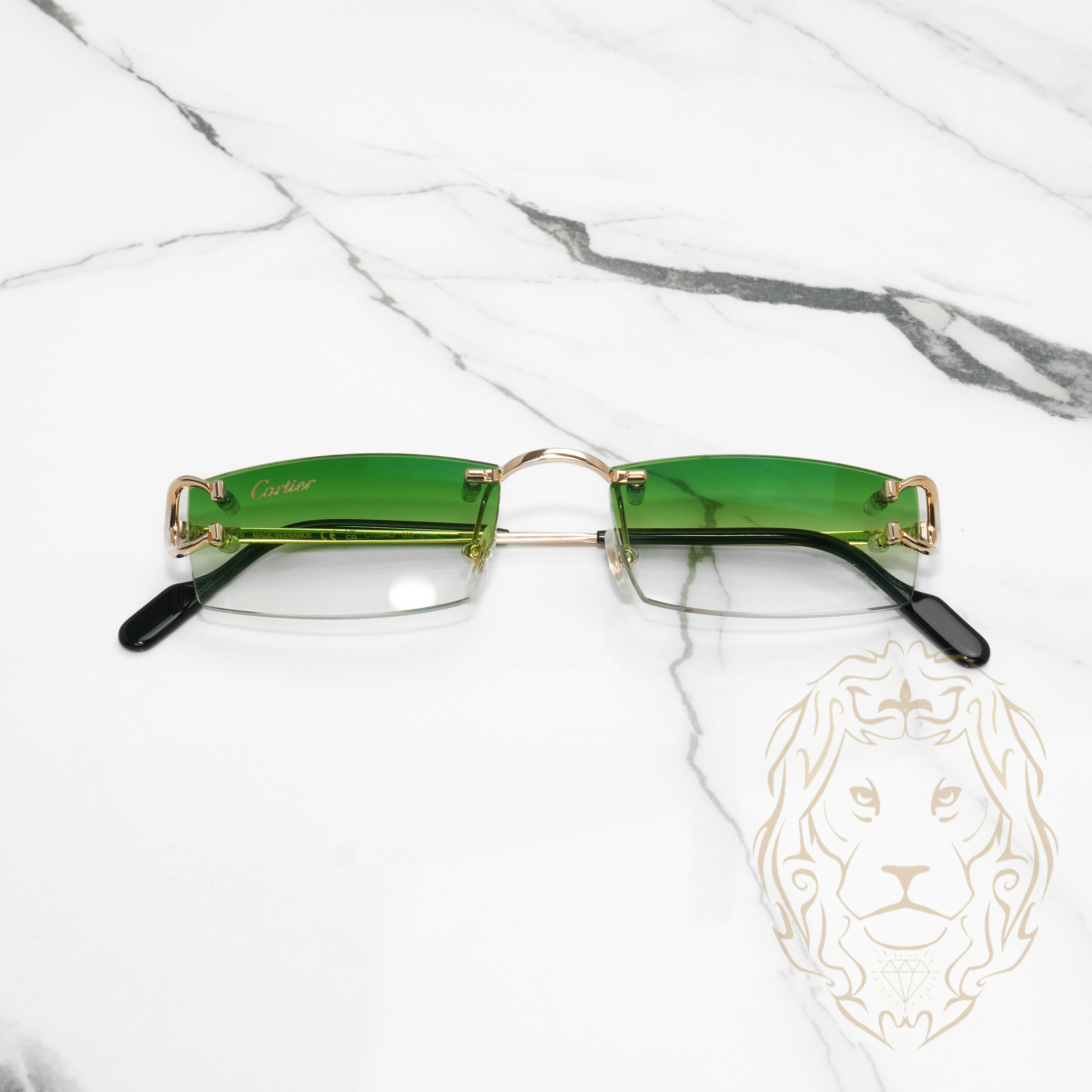 Cartier Glasses – C de Cartier Piccadilly gold with shaded green