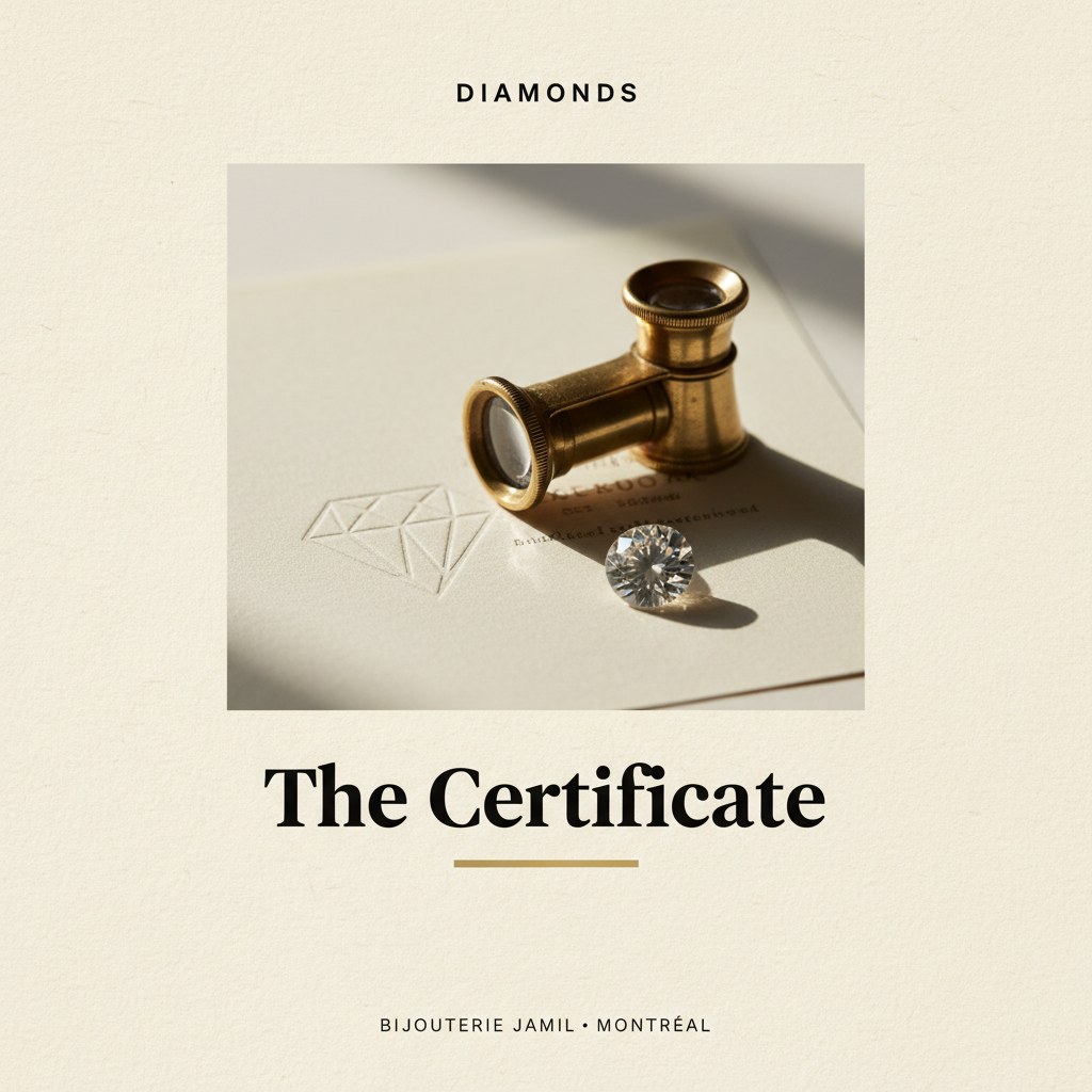Bijouterie Jamil — The Certificate — editorial poster