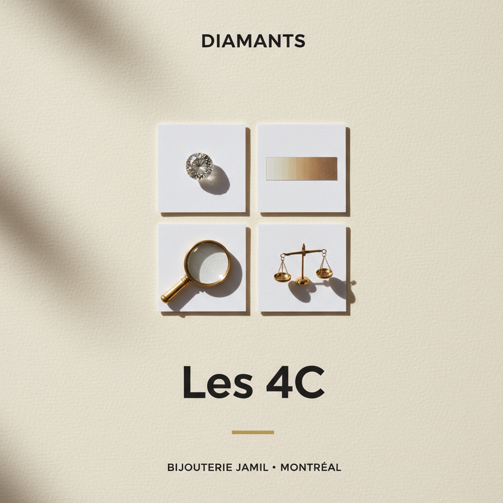 Bijouterie Jamil — Les 4C — affiche editoriale