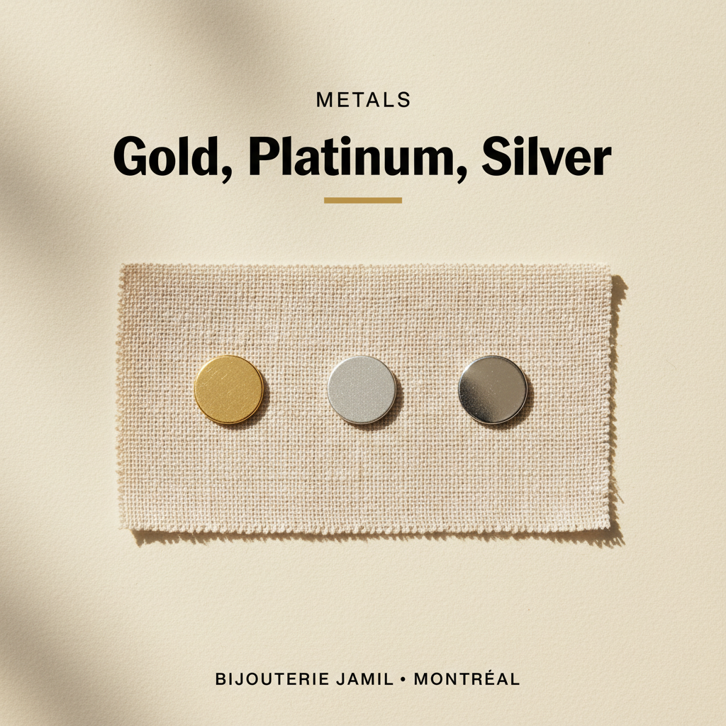 Bijouterie Jamil — Gold, Platinum, Silver — editorial poster
