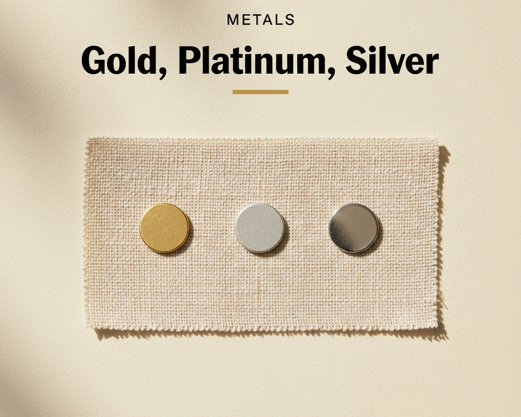 Bijouterie Jamil — Gold, Platinum, Silver — editorial poster