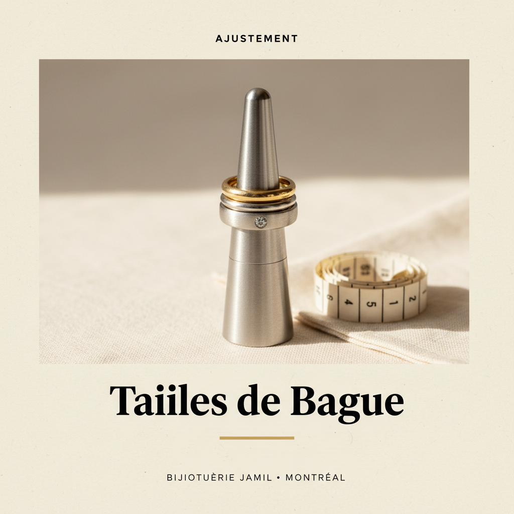 Bijouterie Jamil — Tailles de Bague — affiche editoriale