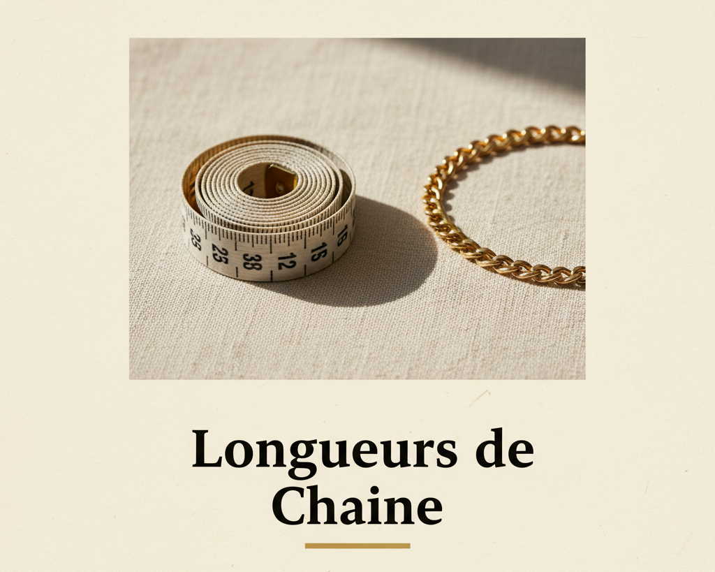 Bijouterie Jamil — Longueurs de Chaine — affiche editoriale