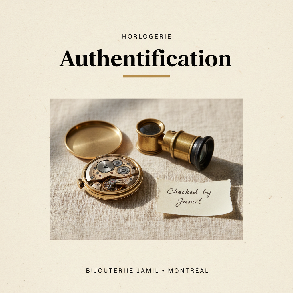 Bijouterie Jamil — Authentification — affiche editoriale
