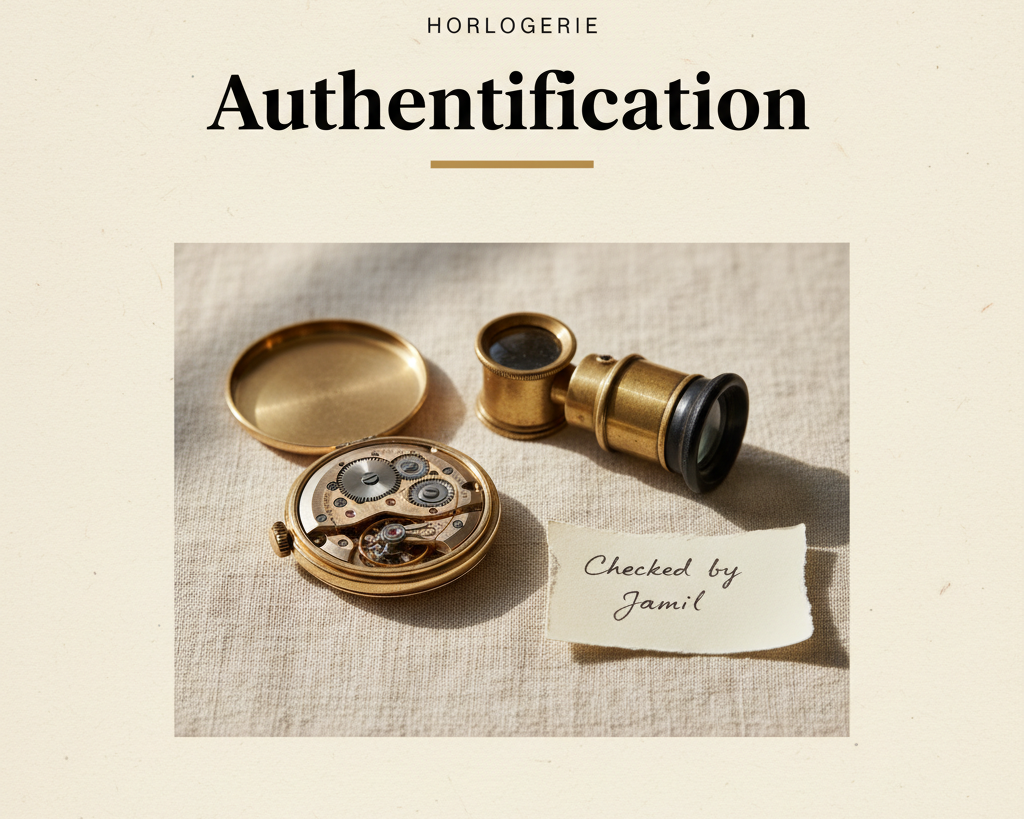 Bijouterie Jamil — Authentification — affiche editoriale