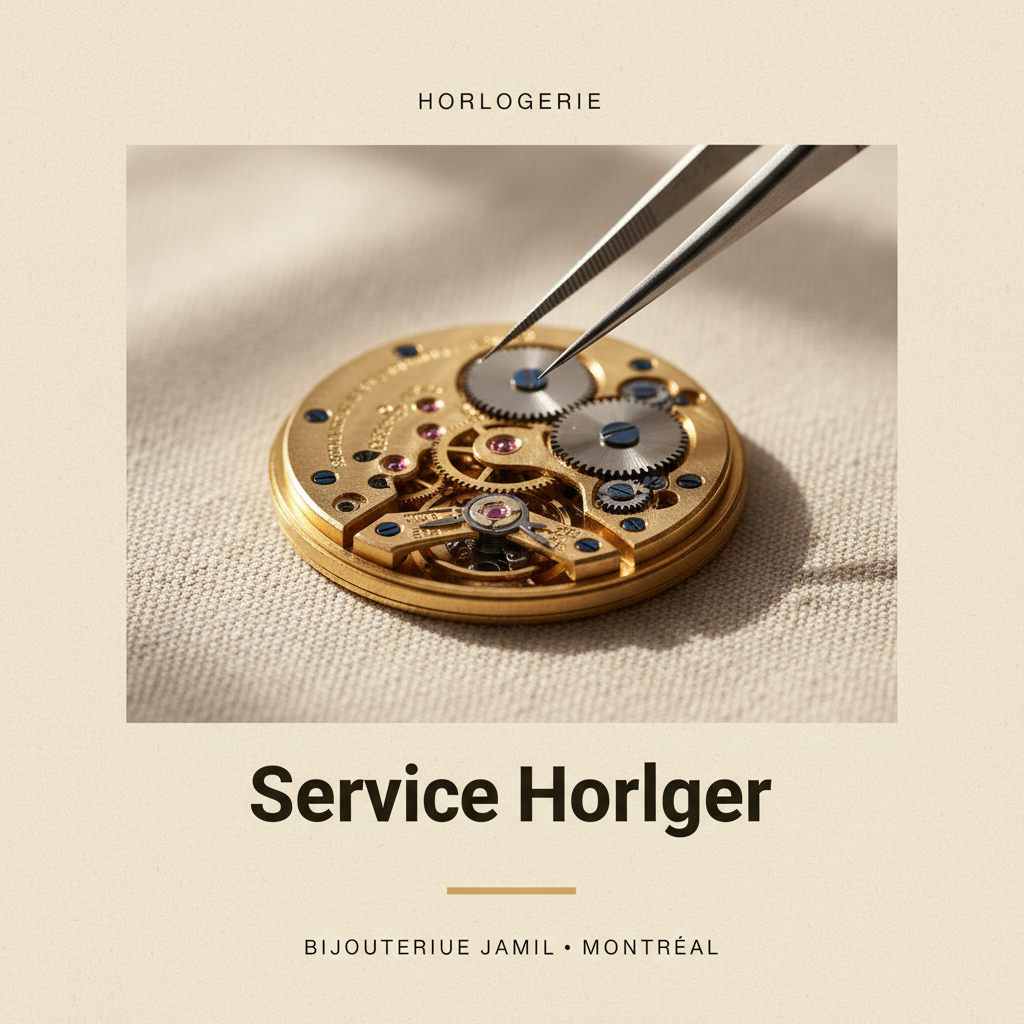 Bijouterie Jamil — Service Horloger — affiche editoriale