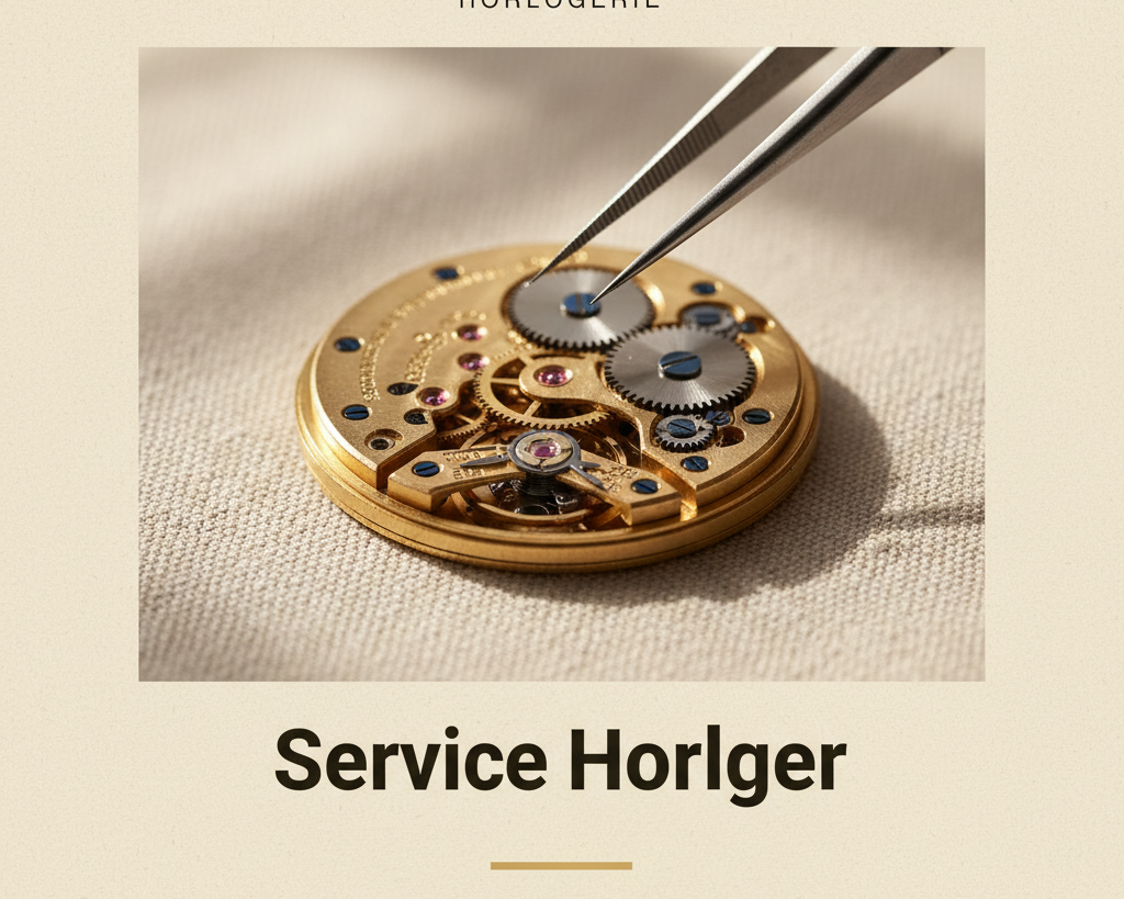 Bijouterie Jamil — Service Horloger — affiche editoriale