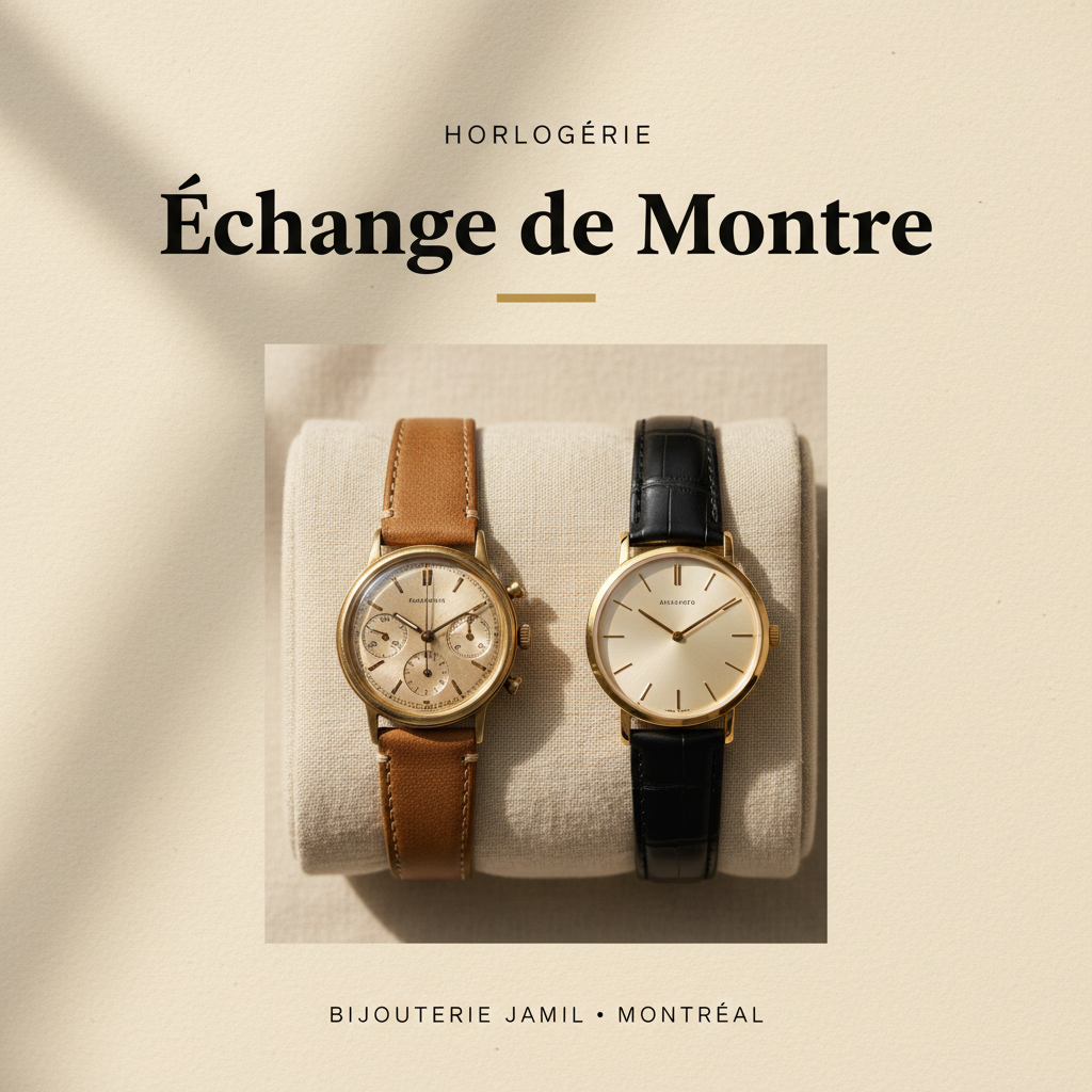 Bijouterie Jamil — Echange de Montre — affiche editoriale