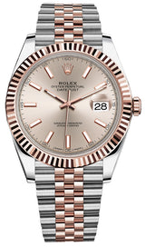 Rolex Datejust 41 mm 126331 – Everose Rolesor, Cadran Sundust, Lunette Cannelée, Bracelet Jubilee – 2025