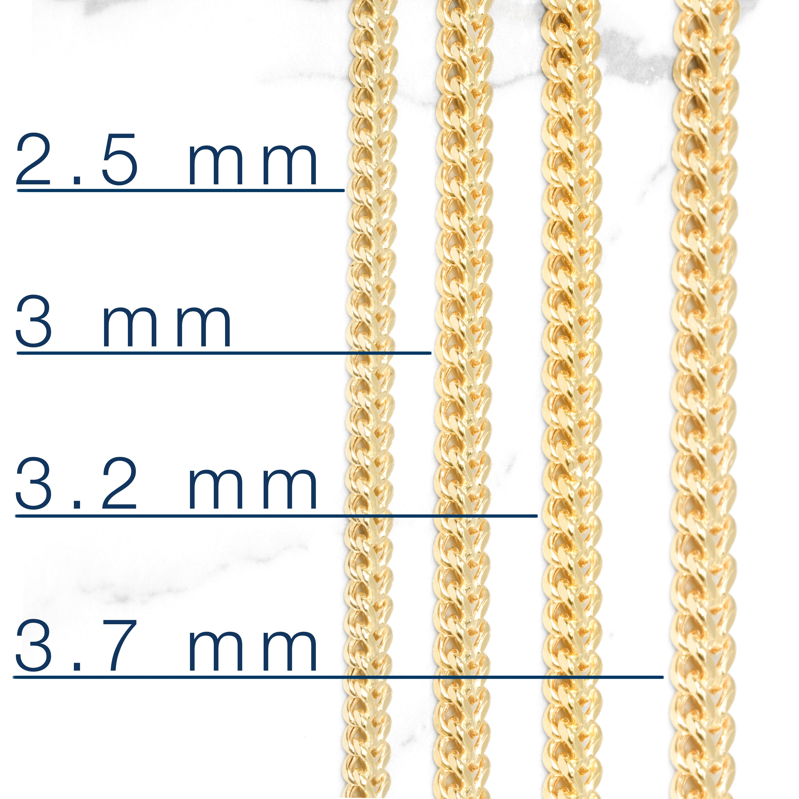 Chain - 10K Yellow Gold 2.5mm Franco Links - CHG032