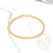 Bracelet - Or 10K deux tons jaune & blanc franco coupe diamant 3mm - BRG687