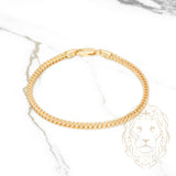 Bracelet - Or 10K deux tons jaune & blanc franco coupe diamant 3mm - BRG687