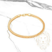 Bracelet - Or 10K deux tons jaune & blanc franco coupe diamant 4.7mm - BRG690