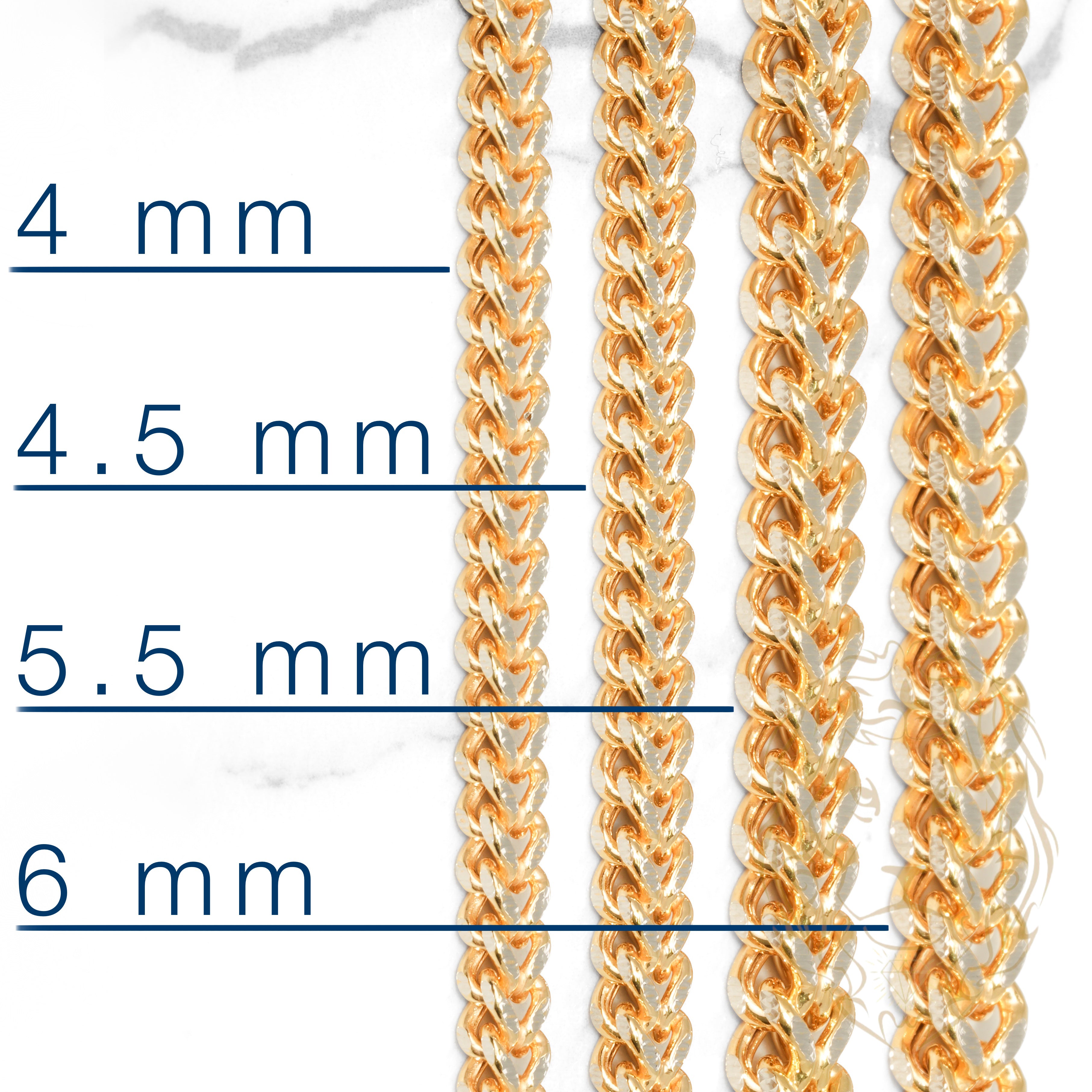 Bracelet - Or 10K deux tons jaune & blanc franco coupe diamant 4.7mm - BRG690