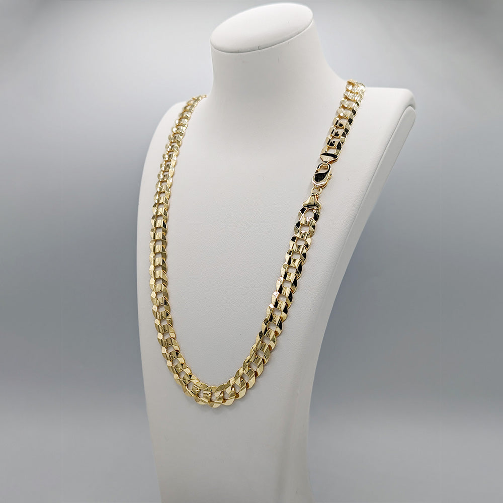 Chaine en or 10k jaune Curb solide 11mm - CH006 16"