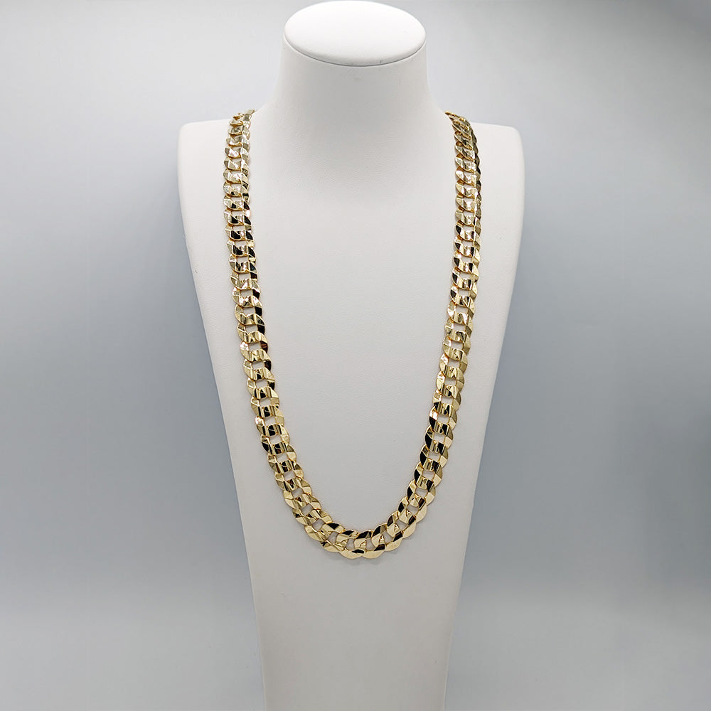 Chaine en or 10k jaune Curb solide 11mm - CH006 16"