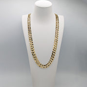 Chaine en or 10k jaune Curb solide 11mm - CH006 16"