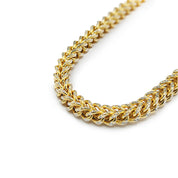 Chaine Franco en or 10k jaune coupe diamant 8.1mm - CH015 16"