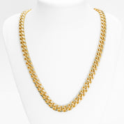 Chain - 10K Gold two-tone yellow & white links cuban cut diamond 9mm - CHG142