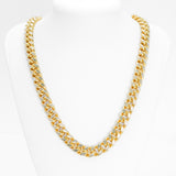 Chaîne - Or 10K deux tons jaune & blanc cuban link coupe diamant 10.5mm - CHG143