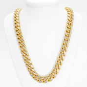 Chain - 10K Gold two-tone yellow & white diamond cut cuban links 14.5mm 26" - CHG147