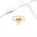 Bague - Or 10K jaune coeur poli - RIG396