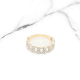 Bague - Or 10K deux tons jaune & blanc maillons curb pavé cz - RIG407