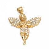 Pendant - 10K Yellow Gold Angel with Cz Pavement - PEG171