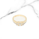 Bague - Or 10K jaune trois pierres cz - RIG420