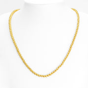 Chain - 10K yellow gold 4mm solid moon cut beads - CHG169