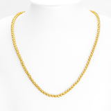 Chain - 10K yellow gold 4mm solid moon cut beads - CHG169