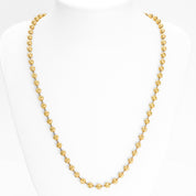 Chain - 10K yellow gold solid moon cut beads 5mm 36" - CHG170