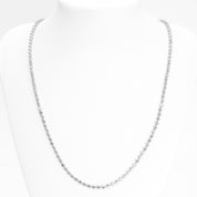 Chaîne - Or 10K blanc perles coupe brillant solides 3mm - CHG173