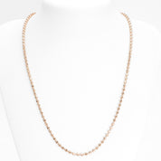 Chain - 10K gold rose beads brilliant cut solid 3mm - CHG171