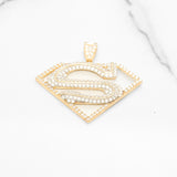 Pendentif - Or 10K jaune "S" style super pavé cz - PEG305