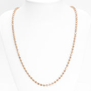 Chain - 10K gold rose beads brilliant cut solid 3.5mm - CHG175