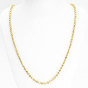 Chain - 10K yellow gold 3.5mm solid brilliant cut beads - CHG176
