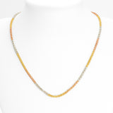 Chaîne - Or 10K tricolore jaune, blanc & rose glace 2.5mm - CHG179