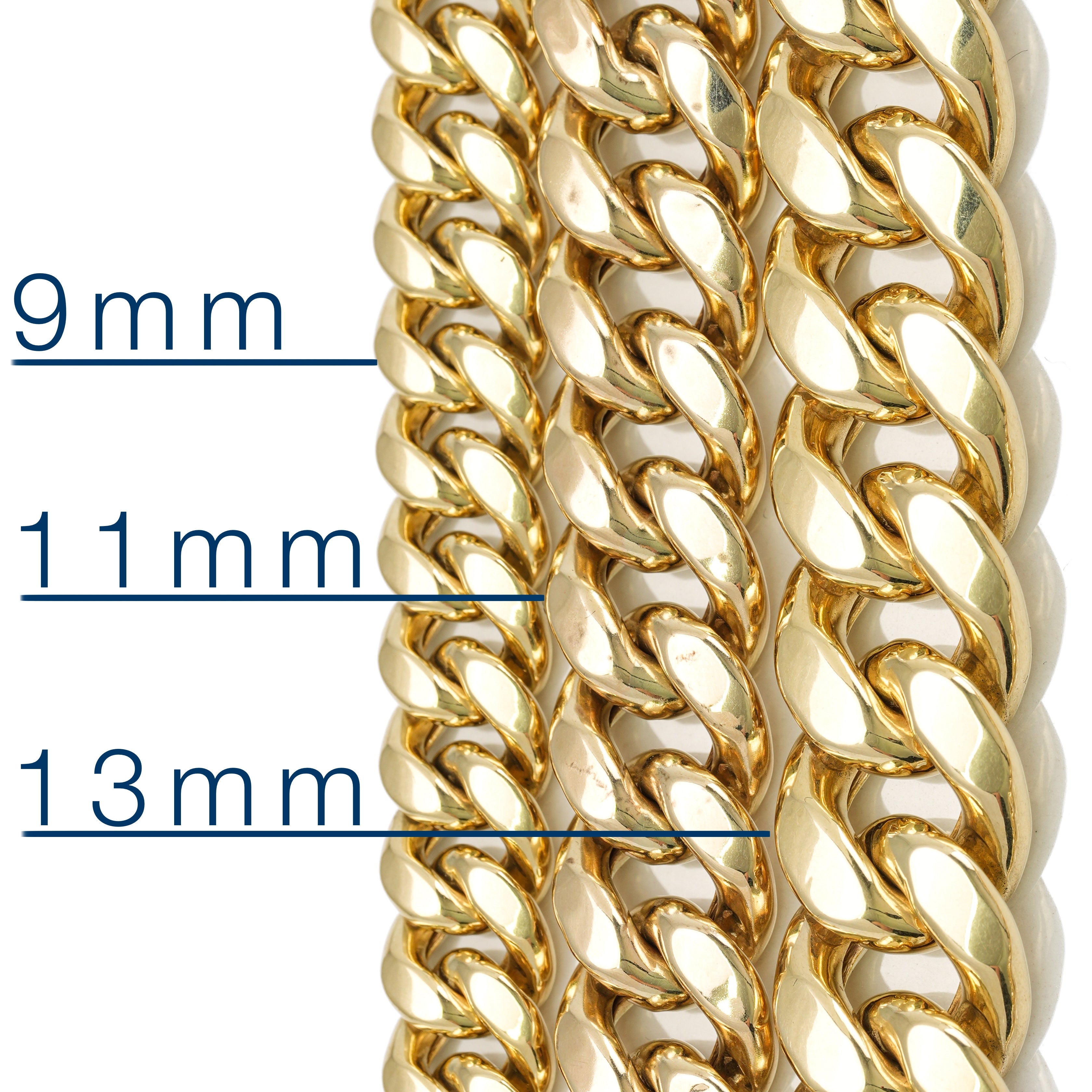 Bracelet - Or 10K jaune cuban link 13mm - BRG762