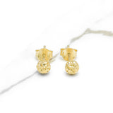 Studs - Or 10K jaune perles coupe diamant - BOG300