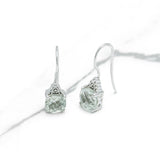 Studs - Or 10K blanc style crochet avec pierre cz taille coussin - BOG305