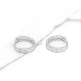 Huggies - 10K white gold diamond cut - BOG306