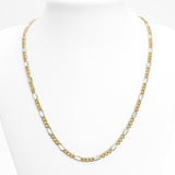 Chain - 10K two-tone yellow & white gold solid figaro links 4mm 18" - CHG203