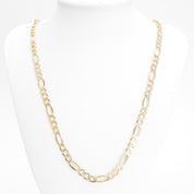 Chain - 10K Gold two-tone yellow & white diamond-cut figaro links 6mm 26" - CHG215