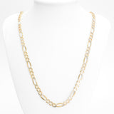 Chaîne - Or 10K deux tons jaune & blanc figaro coupe diamant 6mm - CHG215