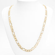 Chain - 10K Gold two-tone yellow & white diamond-cut figaro links 7mm 26" - CHG216