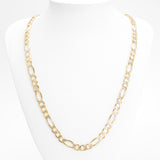 Chaîne - Or 10K deux tons jaune & blanc figaro coupe diamant 7mm - CHG216