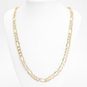 Chain - 10K Gold two-tone yellow & white diamond-cut figaro links 8.5mm 26" - CHG218